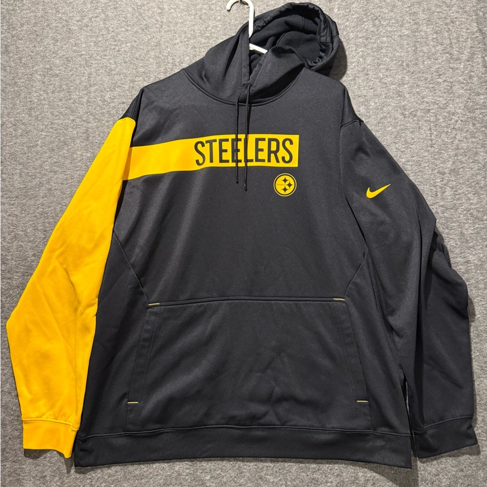 Pittsburgh Steelers Nike Dri Fit Hoodie men’s XXL black yellow NFL Team Apparel